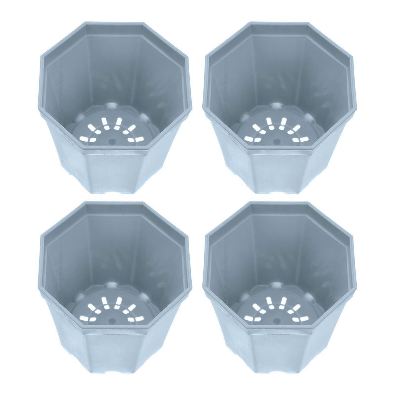 5pcs Stylish Modern Succulent Flower Pots for Home Office Balcony Decor – Elegant Grey Planters with Comfortable Breathable Design