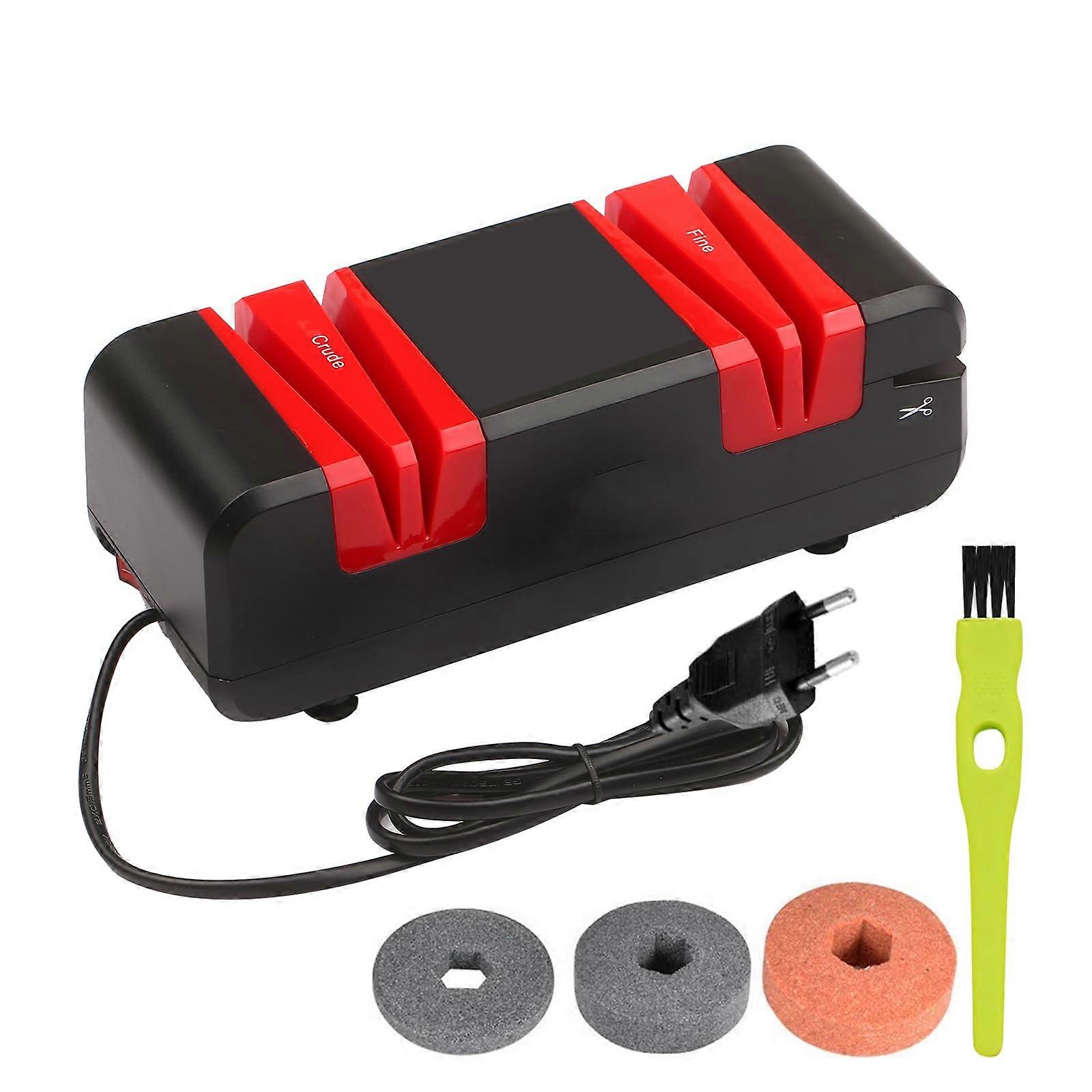 Automatic Electric Knife Sharpener with 15-Degree Sharpening Angle, Compact for Home Kitchen Use