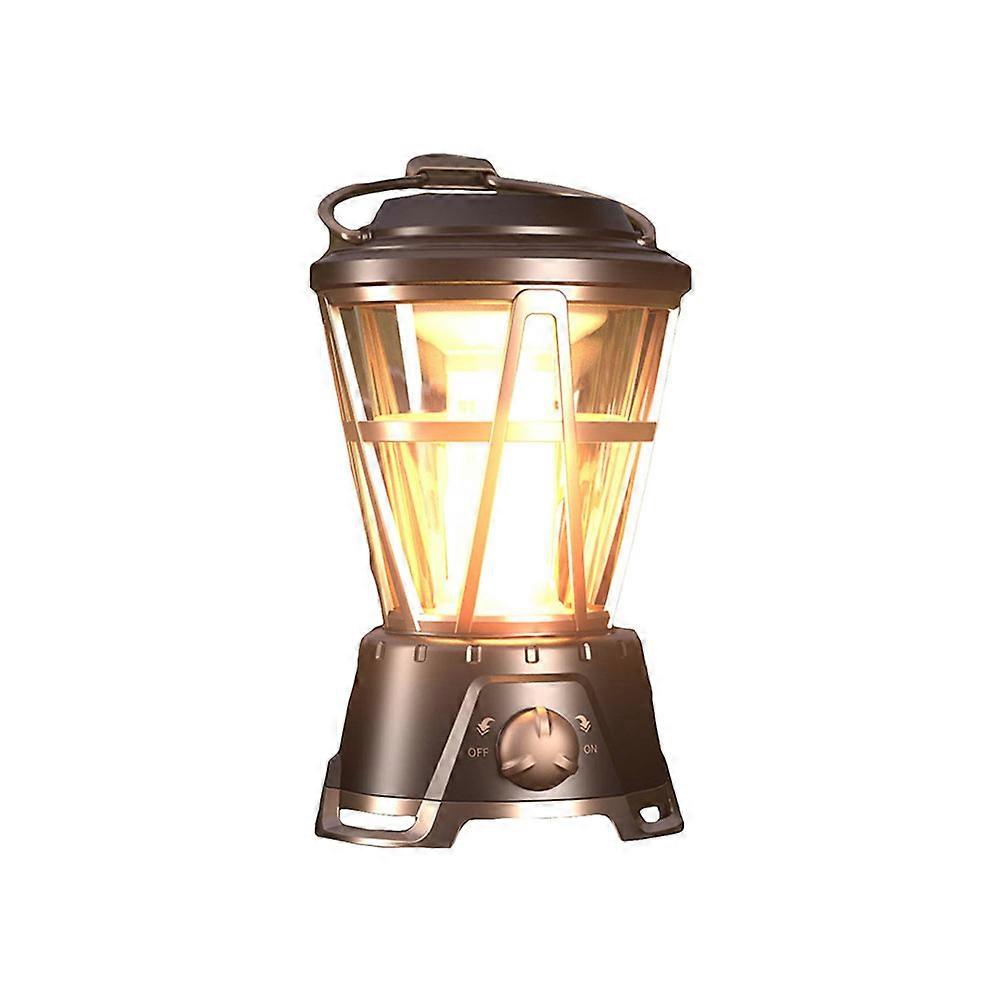 Portable Camping Lamp In Black For Tent Use With Flame Light Function 1Pack