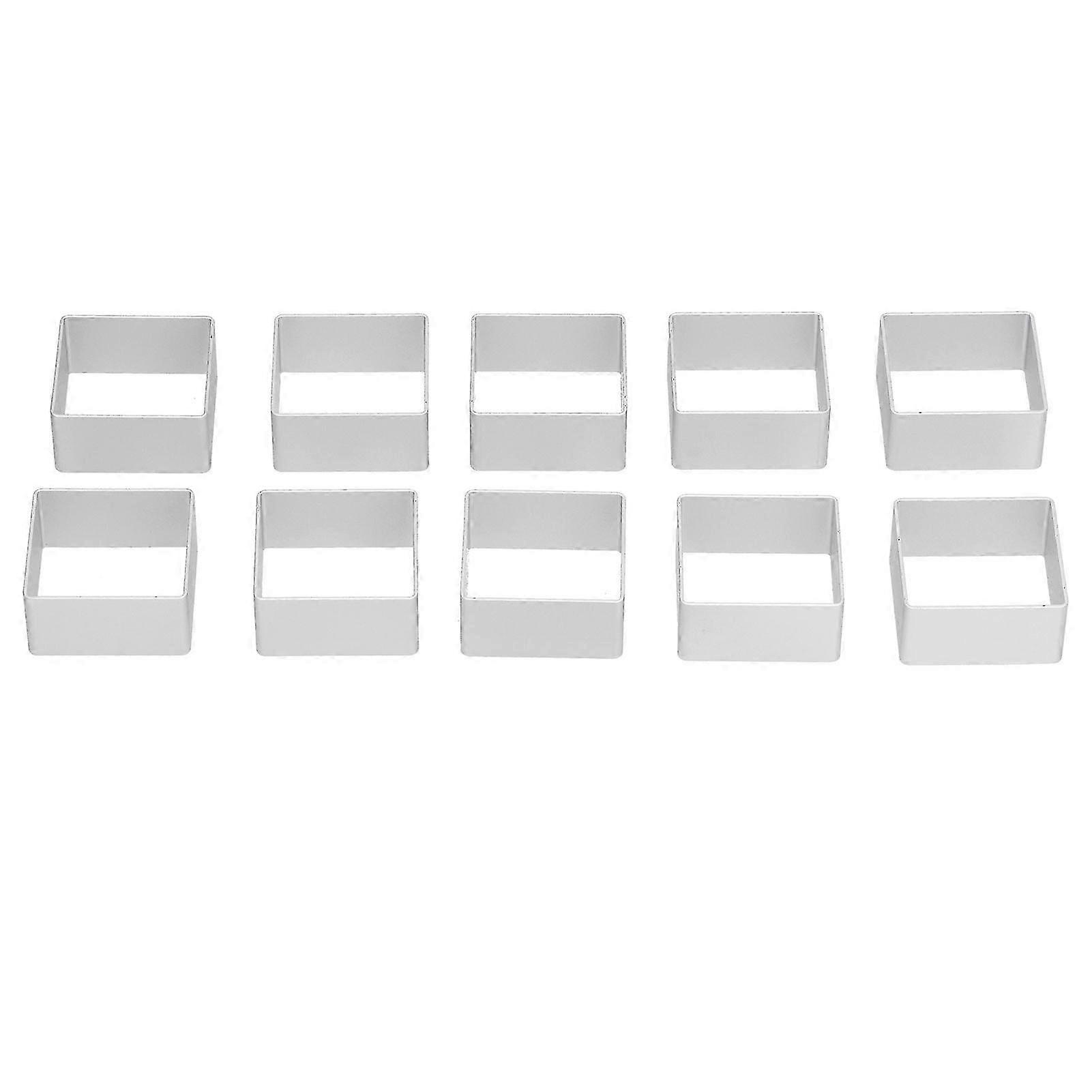 10個/セットDIYベーキング四角形クッキーとビスケットのためのステンレス鋼ムーンケーキモールドセット
