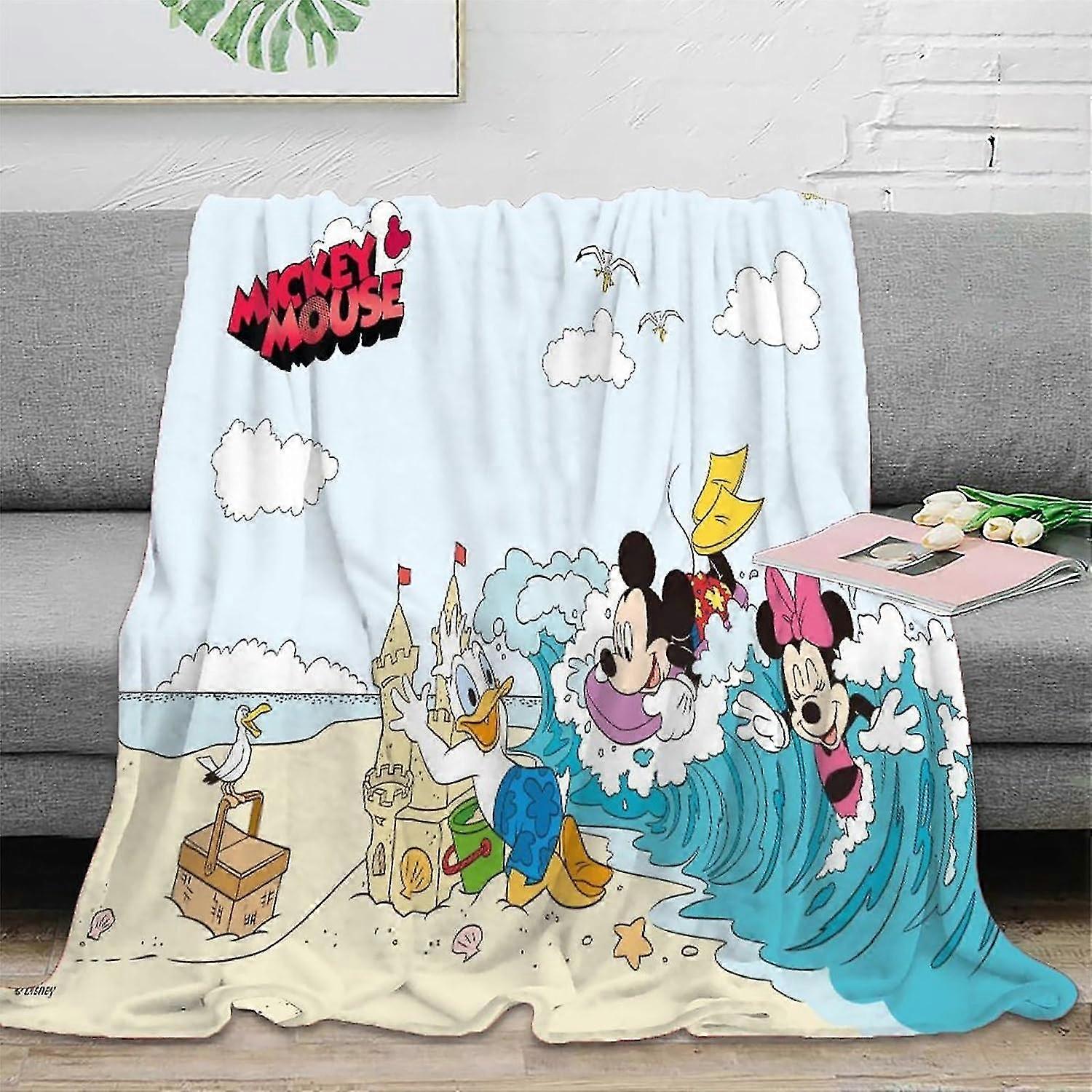 Soft Warm Microfiber Bed Blankets, 3D Mickey Mouse Plush Blanket for Autumn & Winter