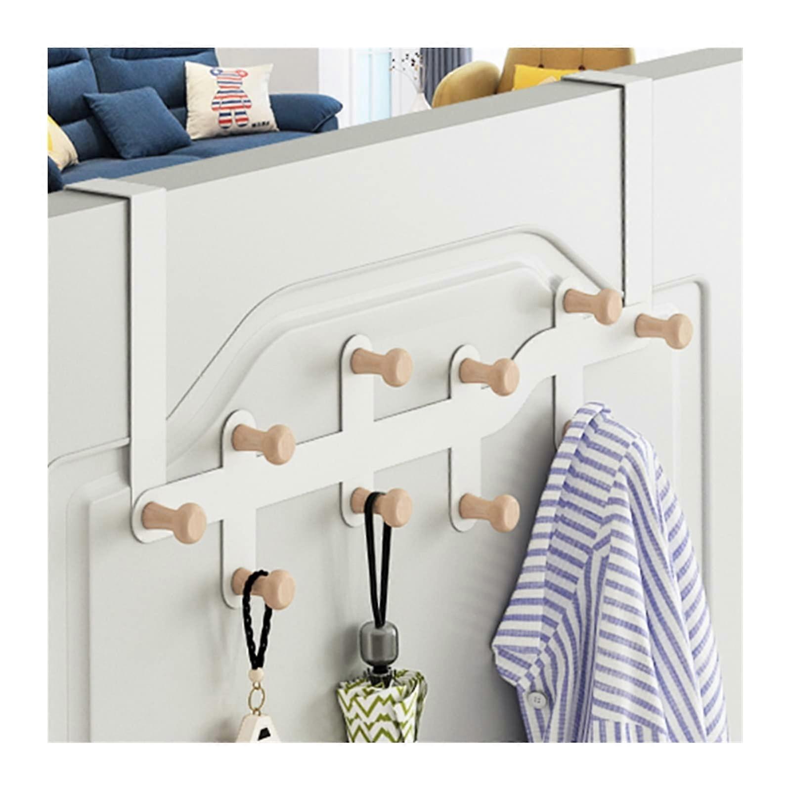 Wall Wardrobe Door Hooks for Door Mounting - Practical Clothes Hooks for Hats, Clothing, Towels, and Pants in Black