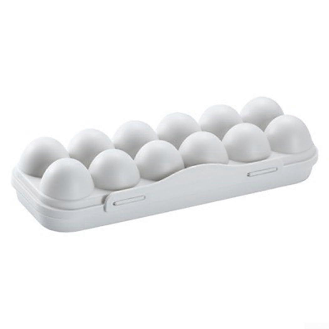 Stackable Egg Container, Stable and Roll-Resistant, PP Material, Blue/Green/Pink/Orange, 12 Grid Grey, 12 Egg Holder