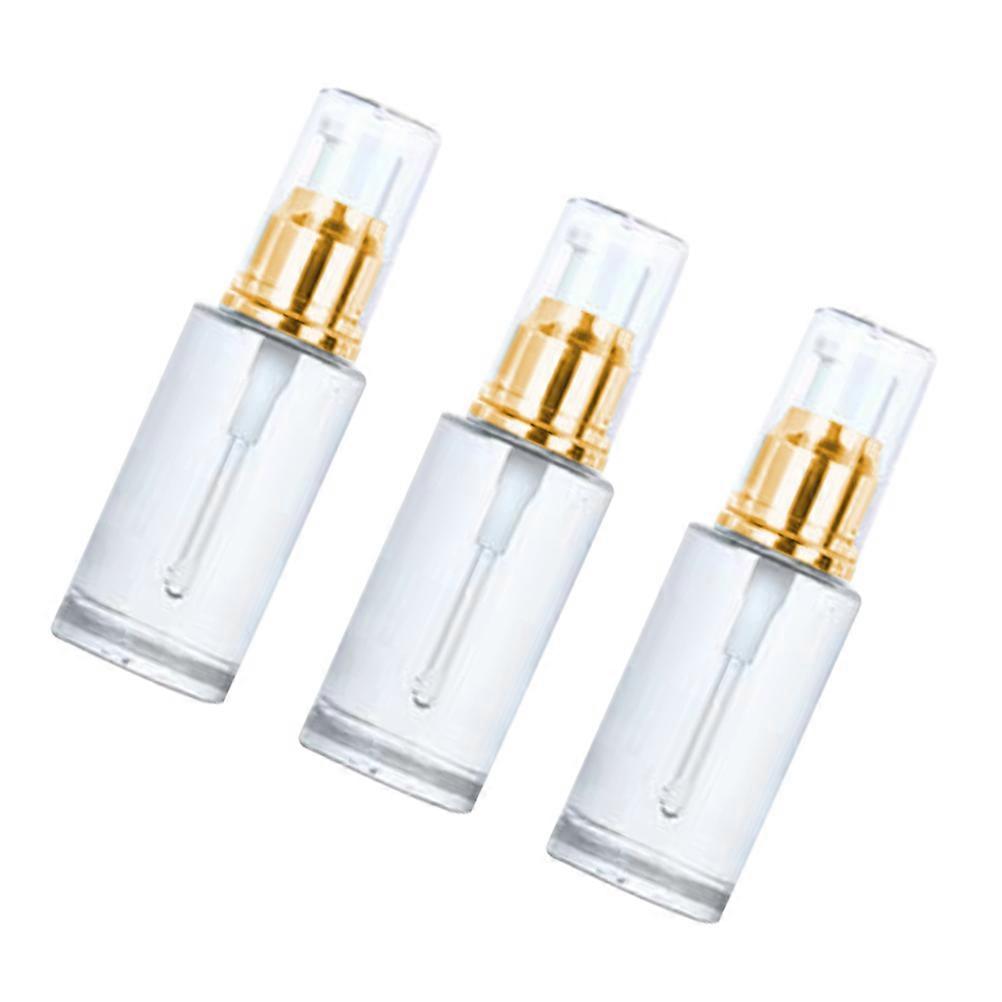 3pcs Portable Pump Bottles for Essential Oils, Perfume & Lotion – Stylish Golden & White Design for Travel & Daily Use