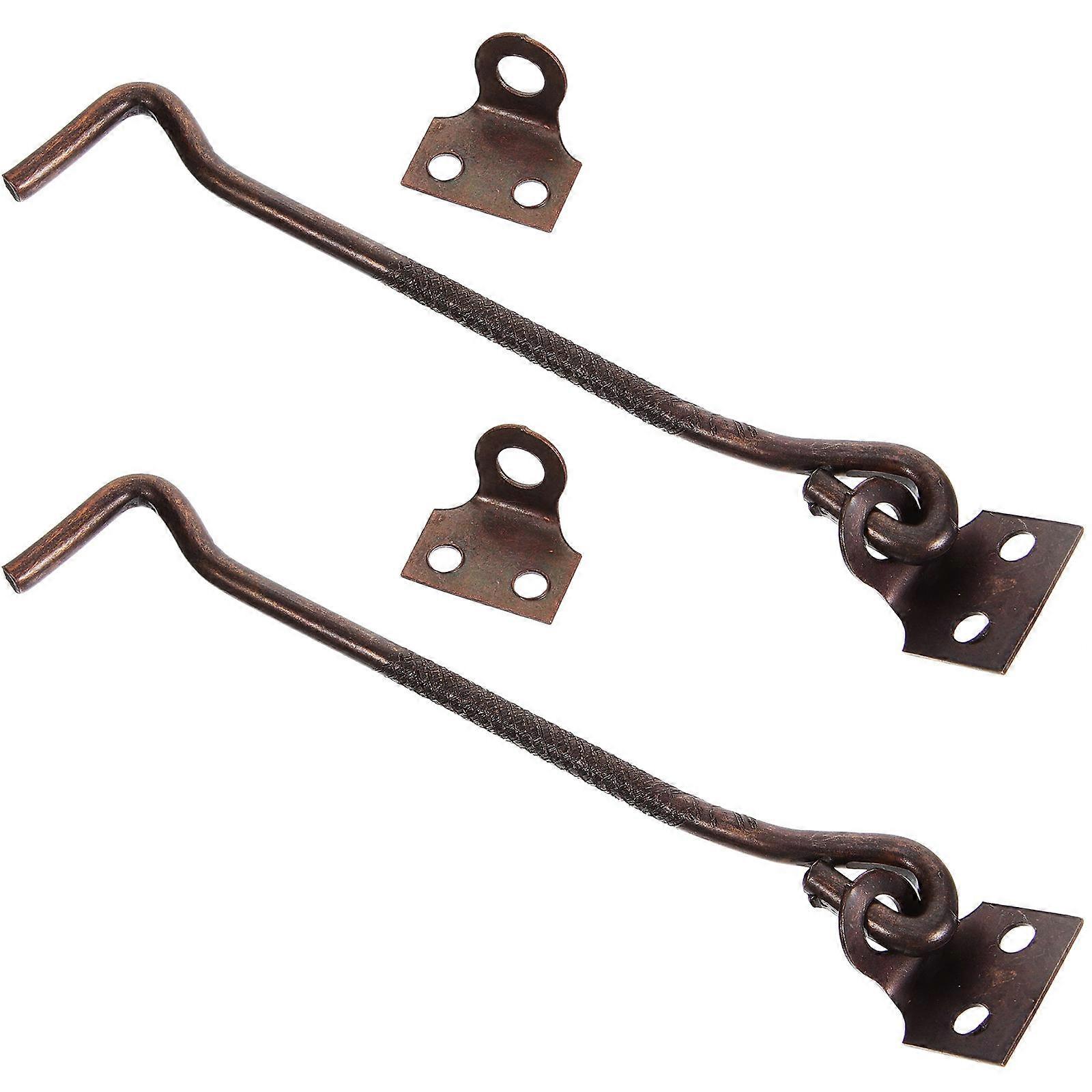 2pcs Eye Latches, Heavy Duty Hook Latch for Fences, Gates, Barn Doors, Secure Locking Hardware for Windows and Closets, Antique Finish