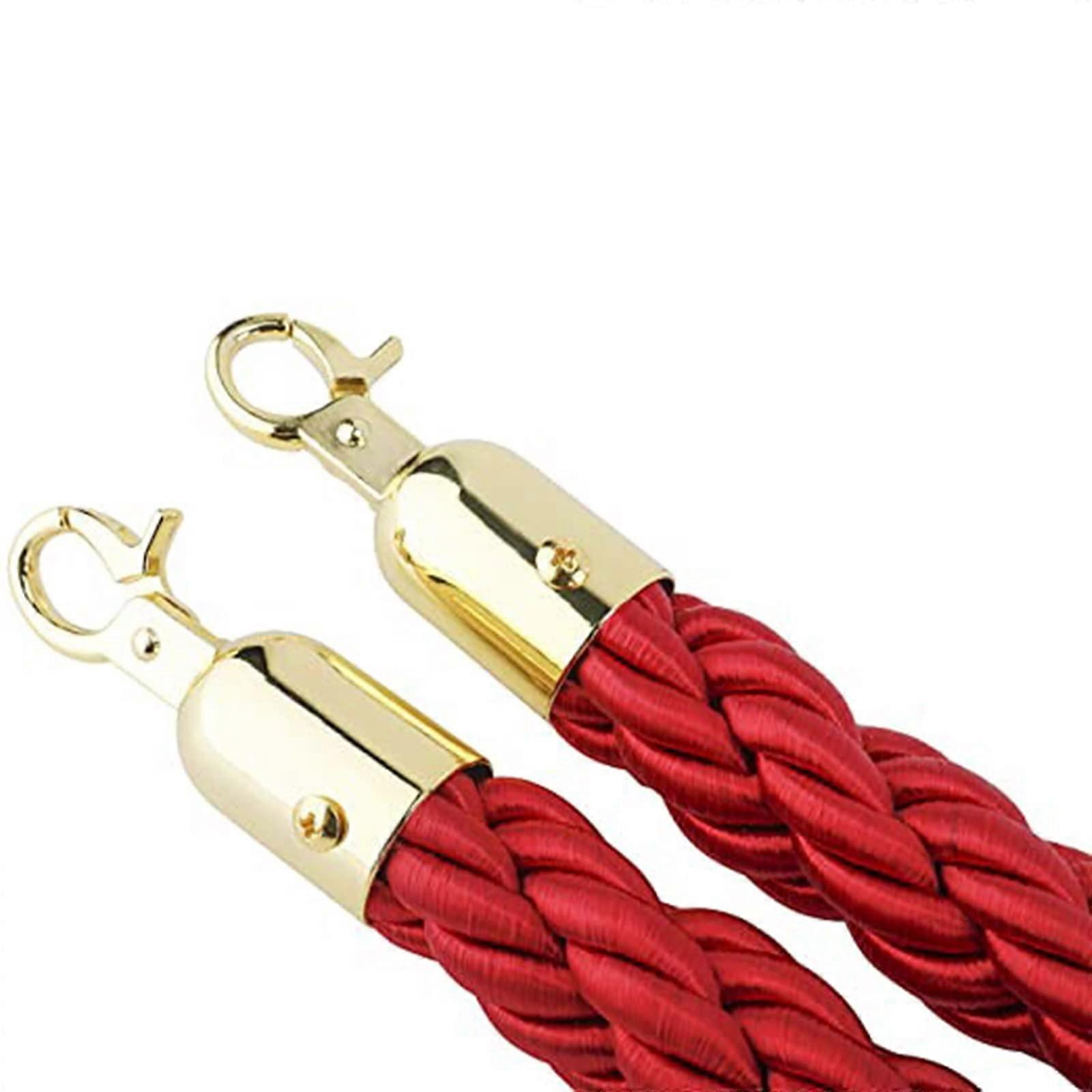 Red Hemp Barrier Ropes with Hooks Ideal for Car Show 2m Twisted Rope Posts (1 Pack) 1 Items 2m/6.5ft