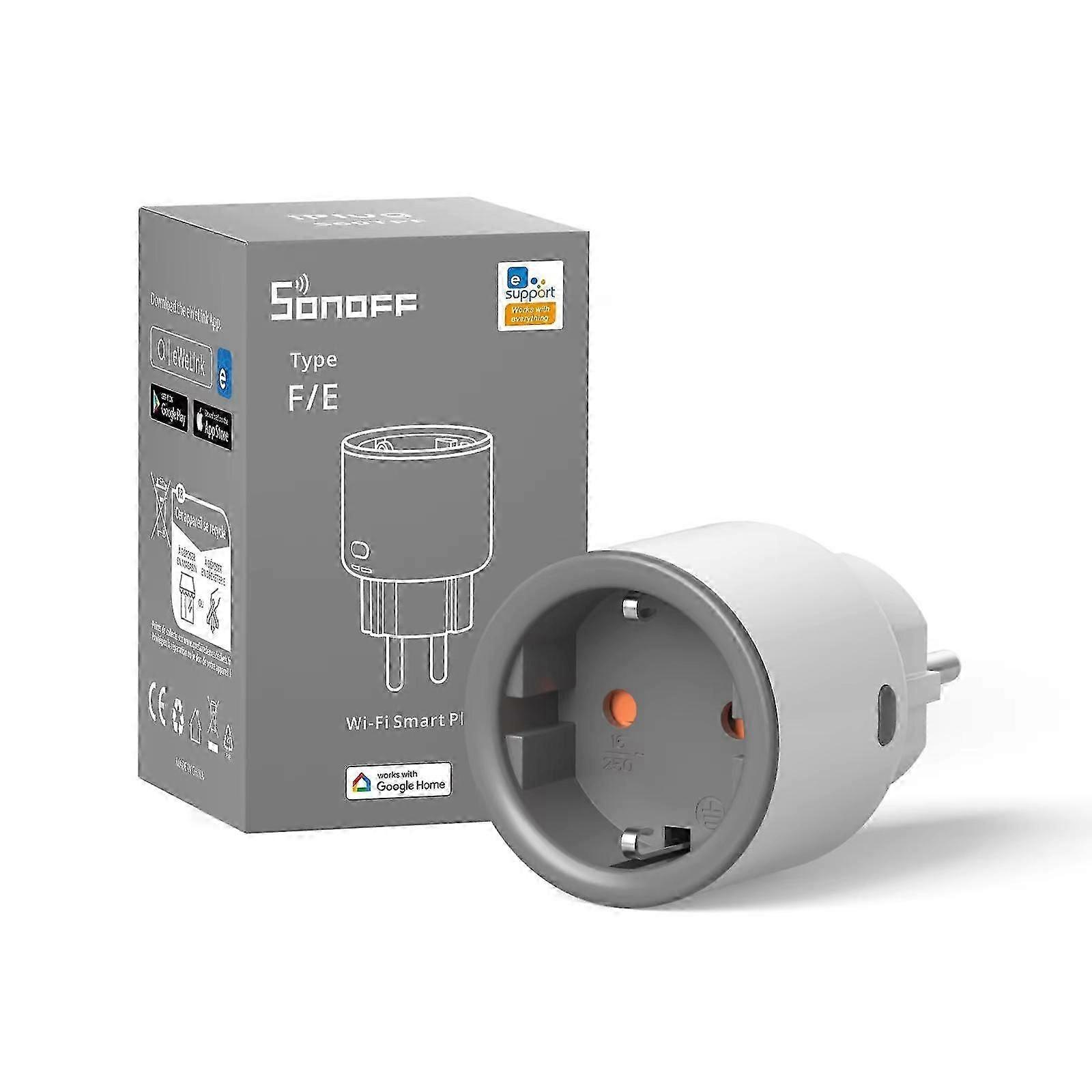SONOFF S60 EU WiFi Stik Smart Hjem Stik Strømmonitor Stikkontakt Stemme / eWeLink Fjernbetjening Alexa Google Hjem SmartThings