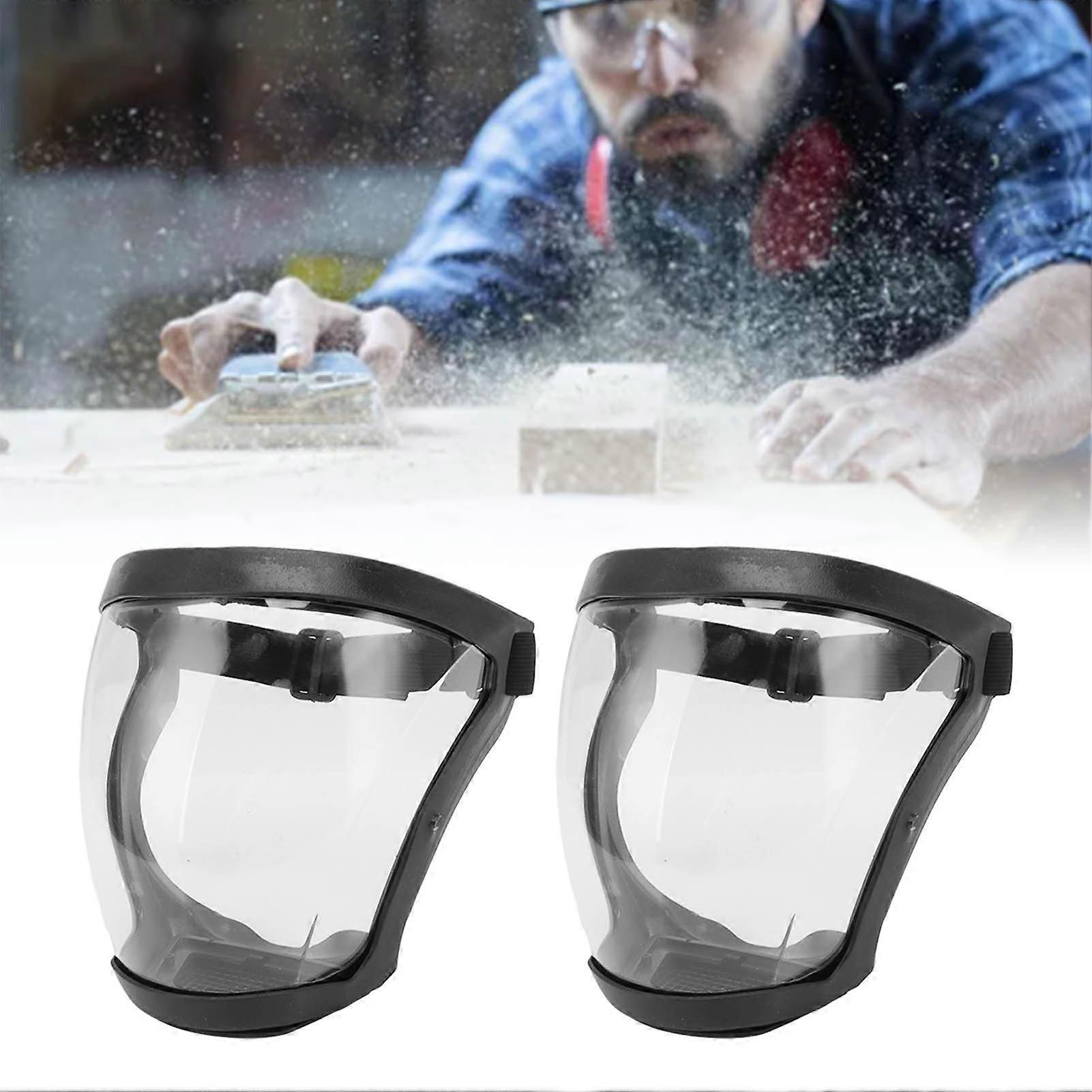 2pcs Protective Face Cover Dustproof Safety Elastic Belt Reusable Face Shield with Filter Cotton Pads Transparent Adult Black White 