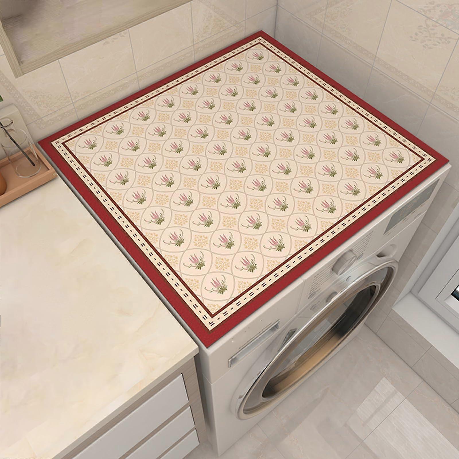 Washing Machine Pad, Cover and Dust Protection for Top of Tabletop Washing Machines, E Style 55x60cm