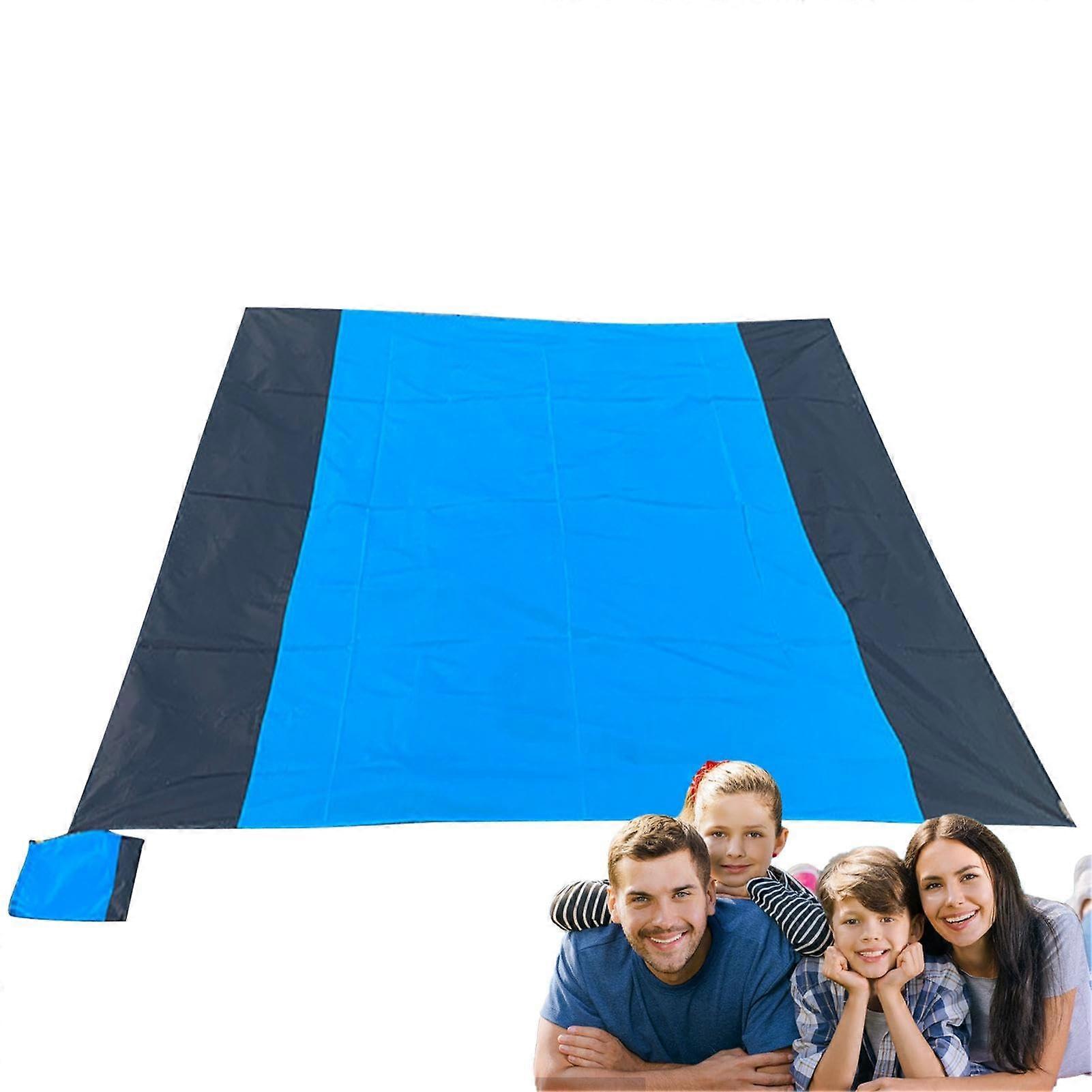 Waterproof foldable picnic blanket, sandproof beach mat Lightweight, comfortable, Blue
