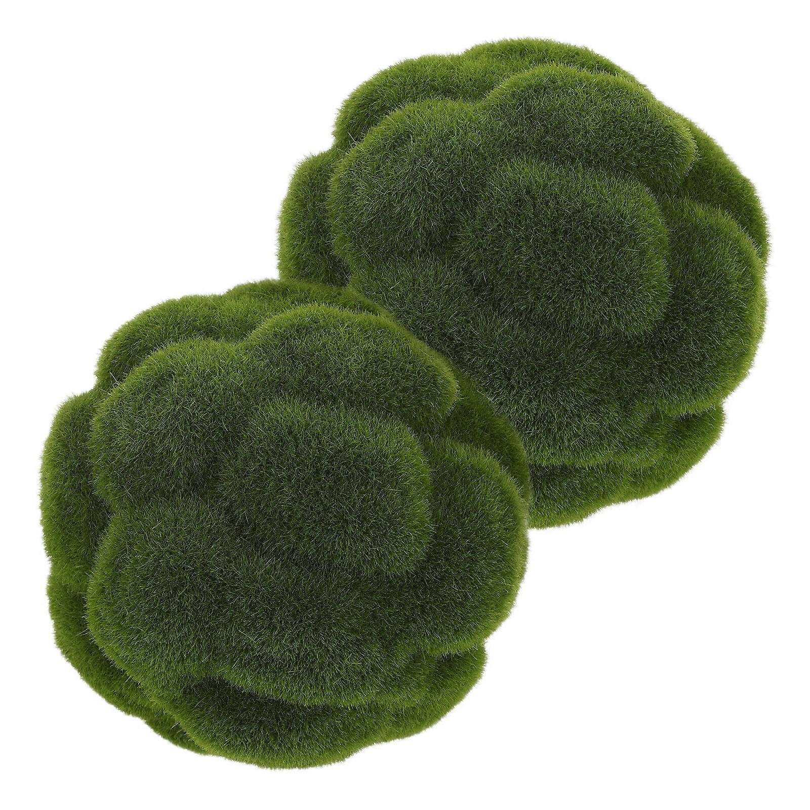 balls Decorative Fake balls for Decor 2Pcs Green Plastic