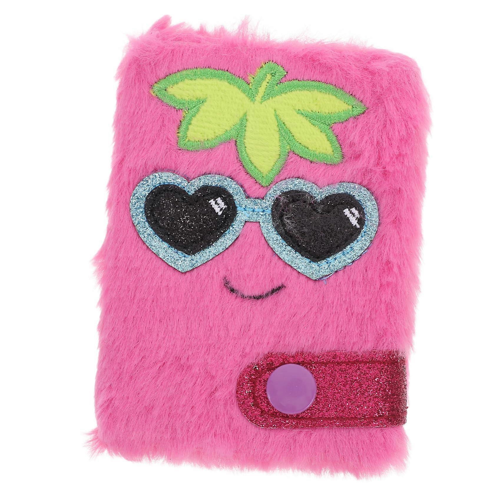 Plush Cartoon Diary Notebook for Daily Use, Multifunctional Soft Cover Travel Journal, A5 Size, Pink Paper