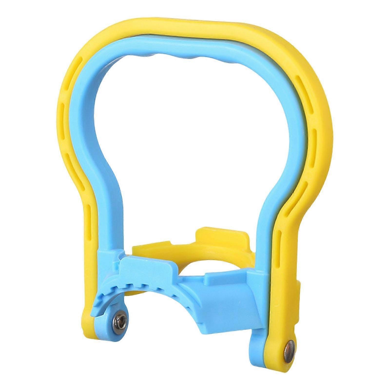Drinking Water Bottle Carrier With Handle Lifter Non-Slip Holder Clip For Office Use Yellow And Blue