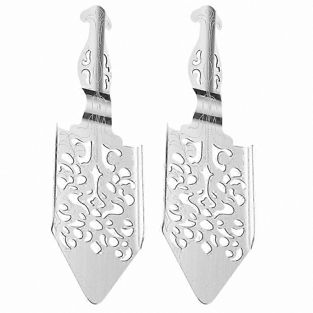 Set of 2 Metal Cocktail Spoons with Wormwood Design for Absinthe Drippers and Fine Mixing