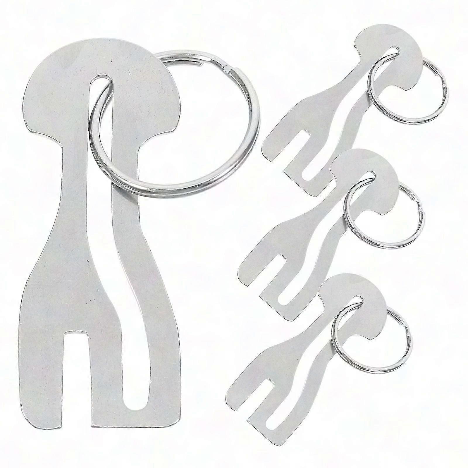 Four Shopping Trolley Tokens Keychain with Key Ring