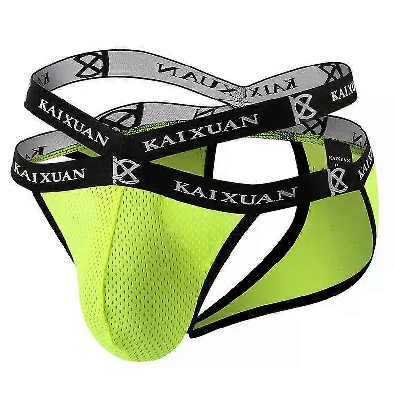 Men's Erotic Open Buttock Panties Ice Silk Mesh Breathable Elastic Sexy Bulge Pouch Hollowed Out Back Empty Crotchless Jockstrap