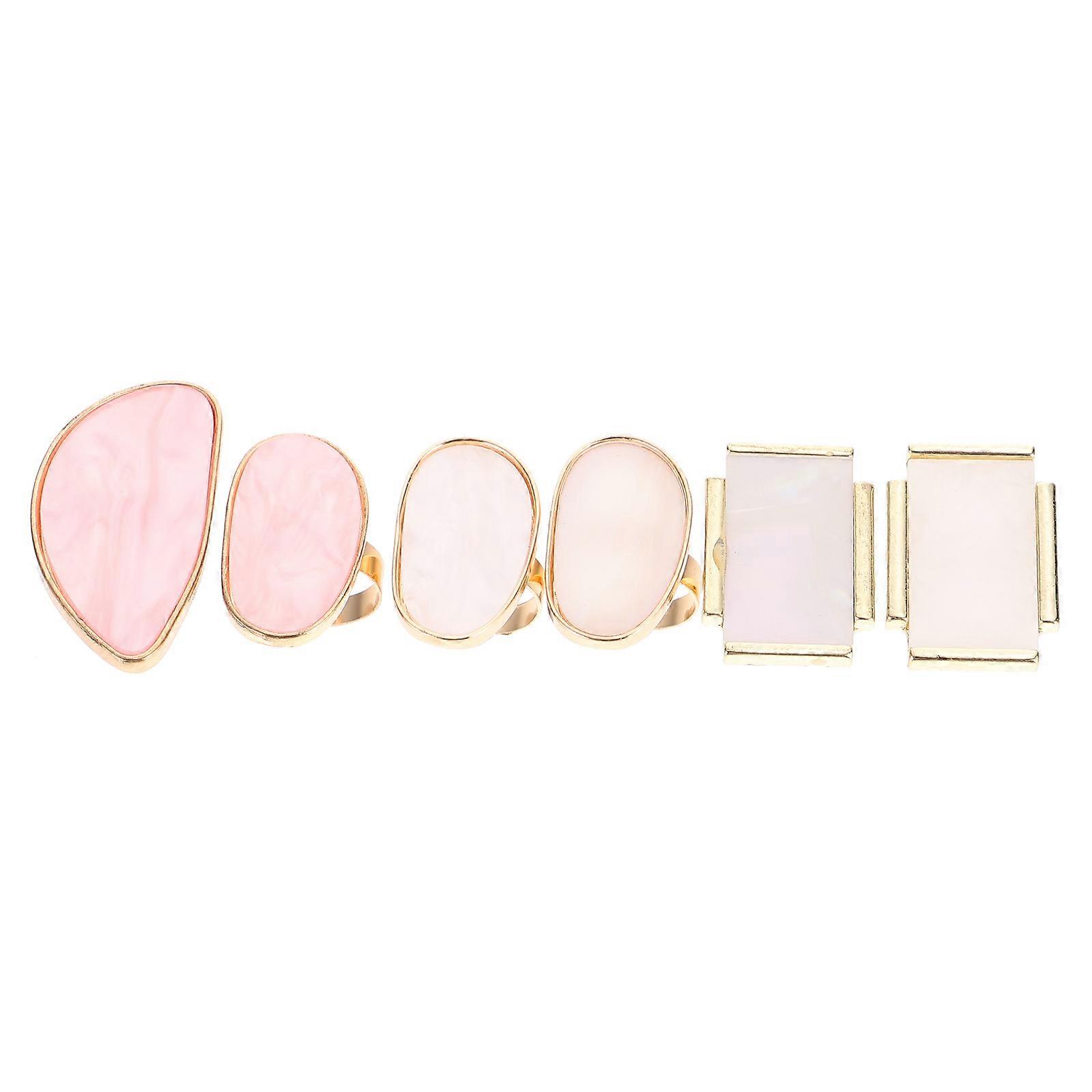 Nail Color Mixing Ring Manicure Tools Mini Ring Shape Assorted Color 6Pcs