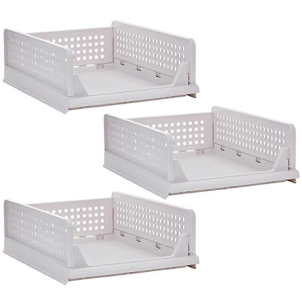 Clothes Organizer Rectangular Plastic Drawer Type Wardrobe 3Pcs