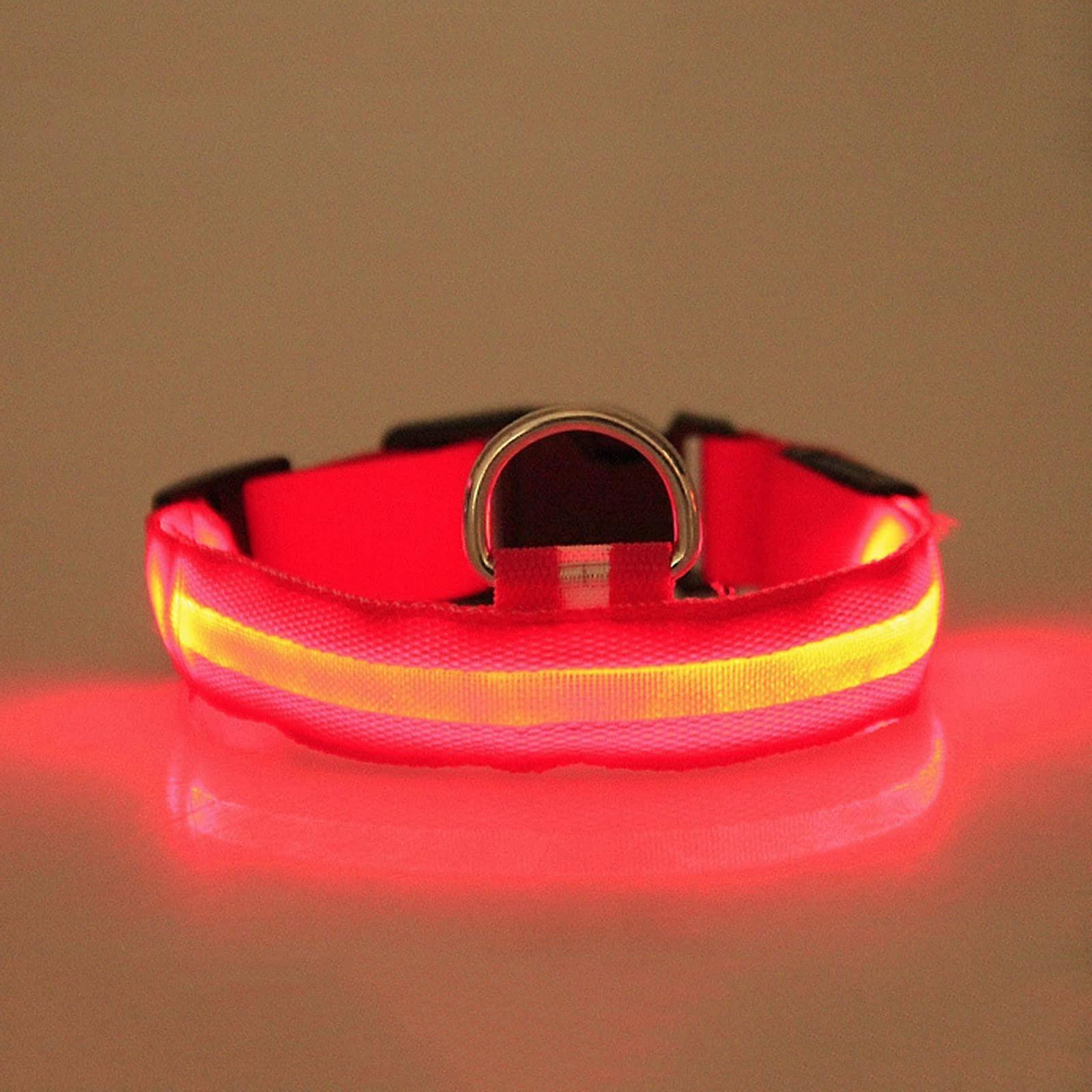 Light Collar Dog Collar - Luminous LED Dog Collar for Night Safety, XL Size, Red Color, Durable and Adjustable Design