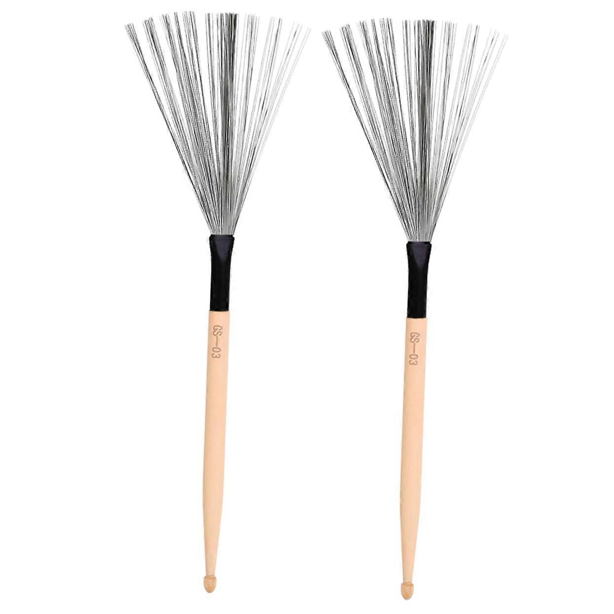 wooden handle drum brushes with durable wire tubes for percussion, cajon, drumming