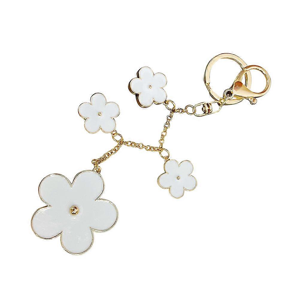 Decorative Metal Keychain Five-Leaf Grass Shape Zinc Alloy Durable 1Set