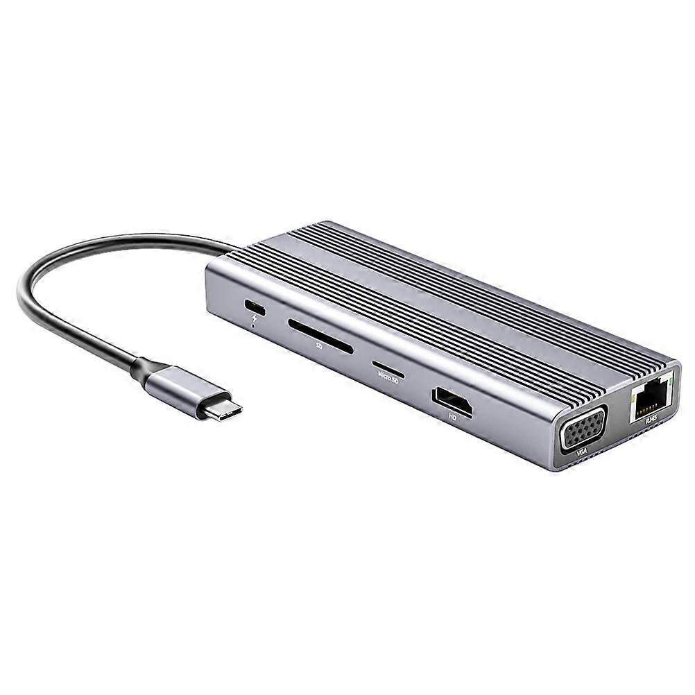 USB C USB Hub Adapter Tech Enthusiasts Office Work Rectangular 4K Video Output 1Pcs