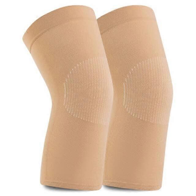 1ペアスポーツ膝パッド暖かい女性の膝関節超薄型エアコンスペース通気性シームレス膝パッド