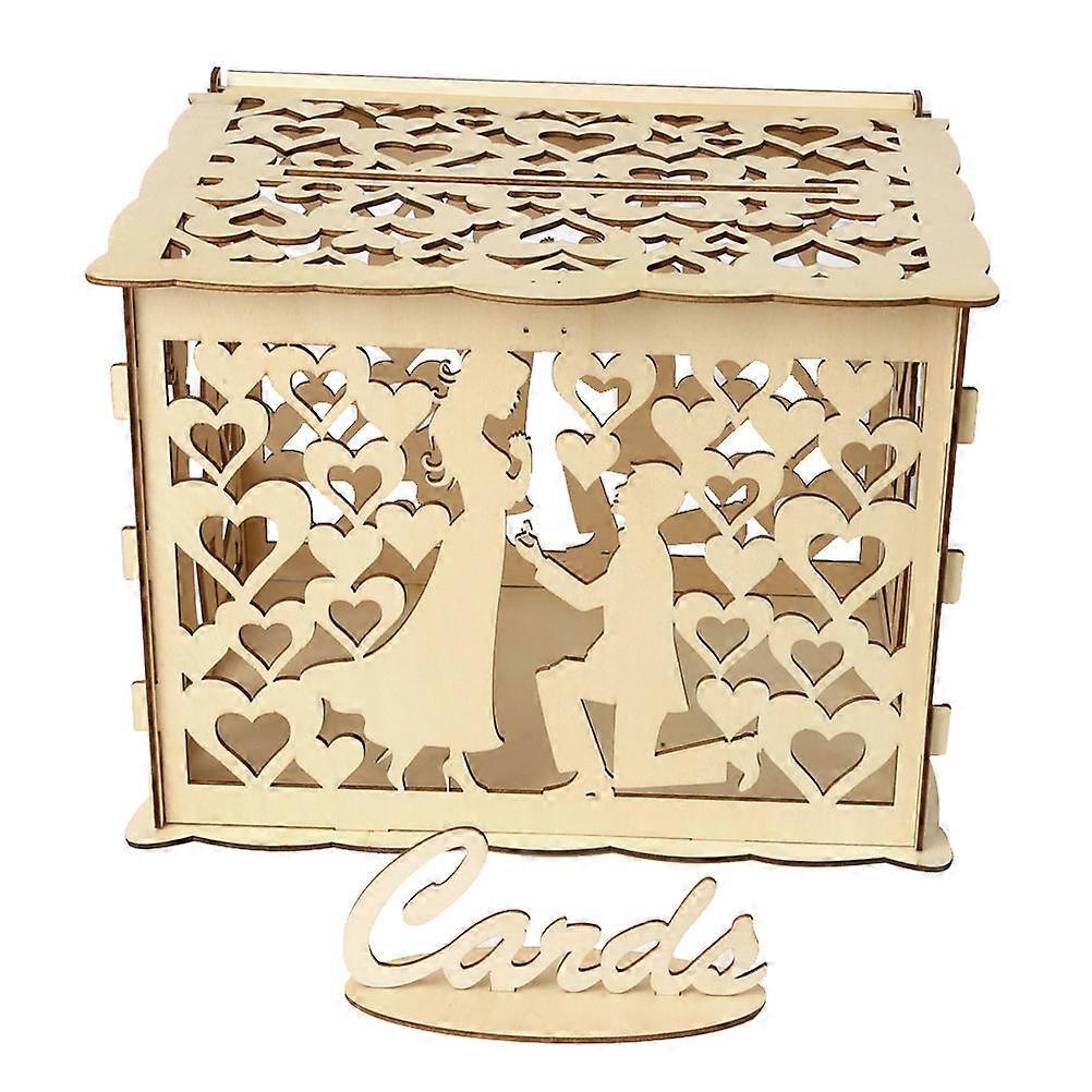 Love Decorative Box Rustic Box For Wedding Party Large 30 x 24 x 22.5cm Beige 1 Set