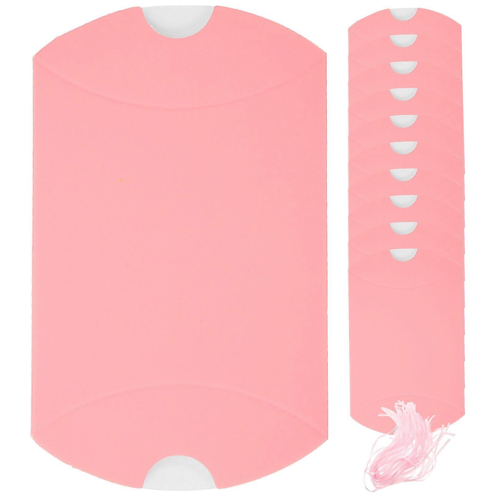 Pillow Shapes Candy Box Pink Paper Gift Packaging for Women Event Organizers Festivals and Parties 100Set
