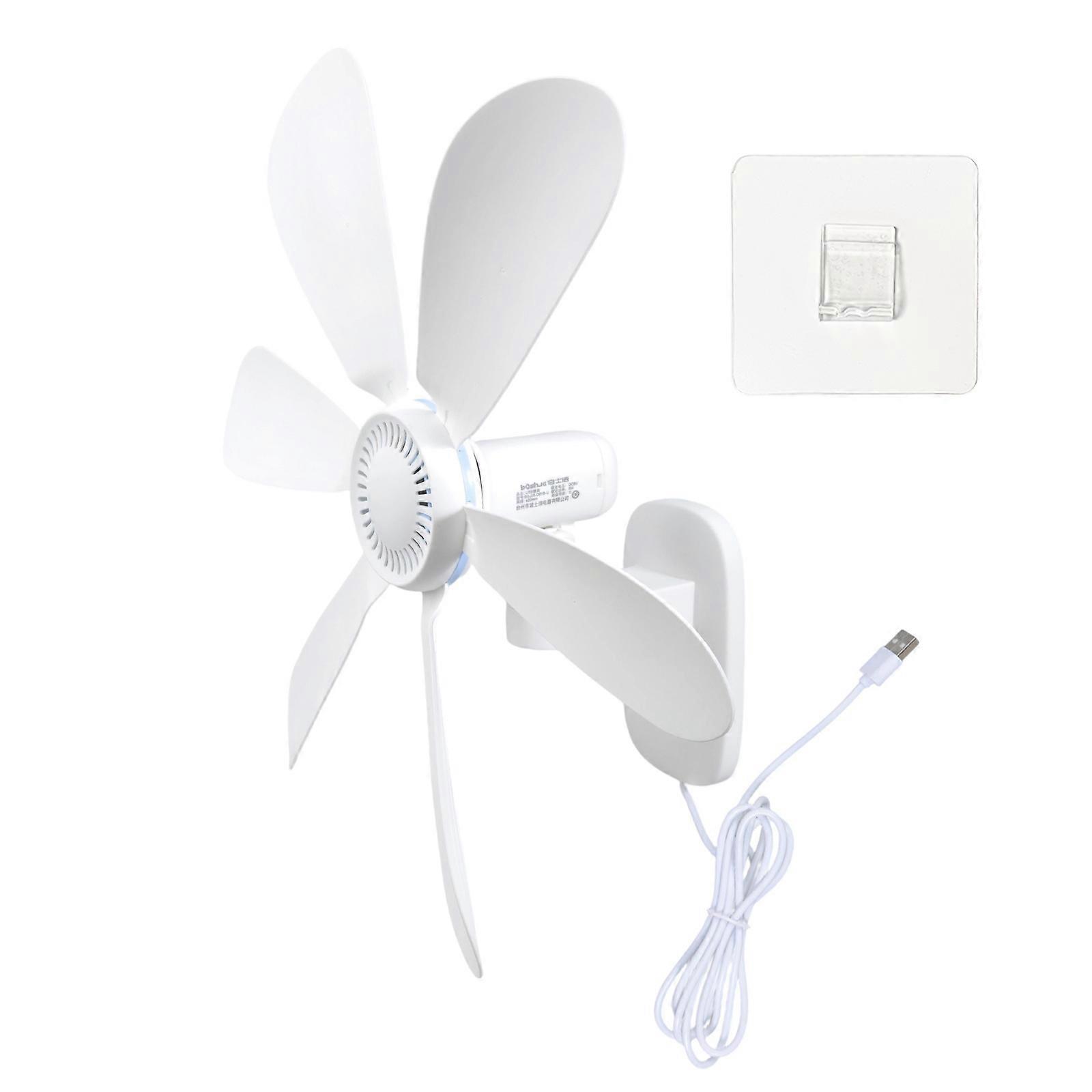 Space Saving Wall Mounted Fan 5V USB Operation Reversible Blade Design Suitable For Tight Areas Multicolor