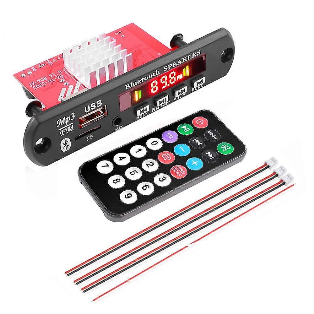 2*60W Digital Amplifier Bluetooth 5.0 MP3 WMA WAV Decoder Board DC 8-24V Car MP3 Music Player Speaker Car FM Radio USB TF Recording Module