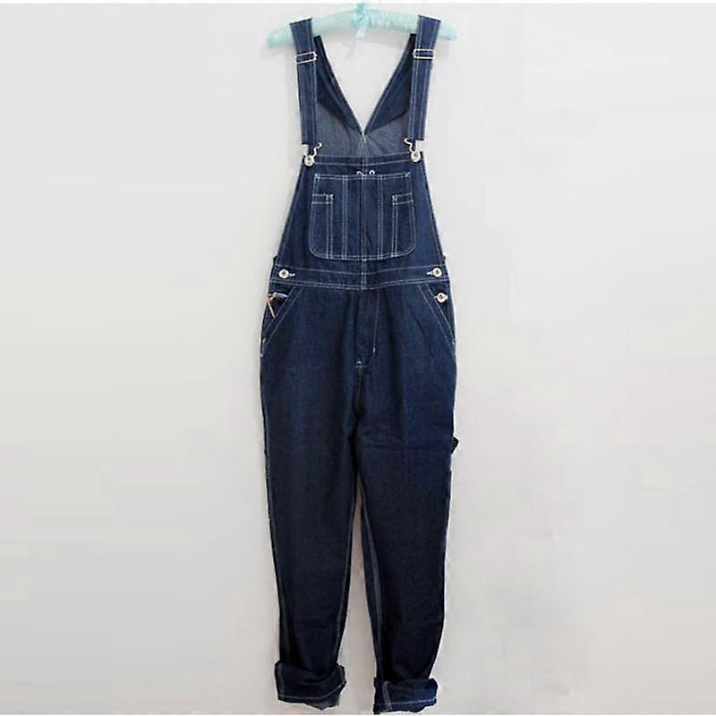 Men's Denim Overalls Jumpsuit Large Size Strap Straight Pants Blue Jeans Men's Plus Size Work Clothes More Sizes 30-48 50