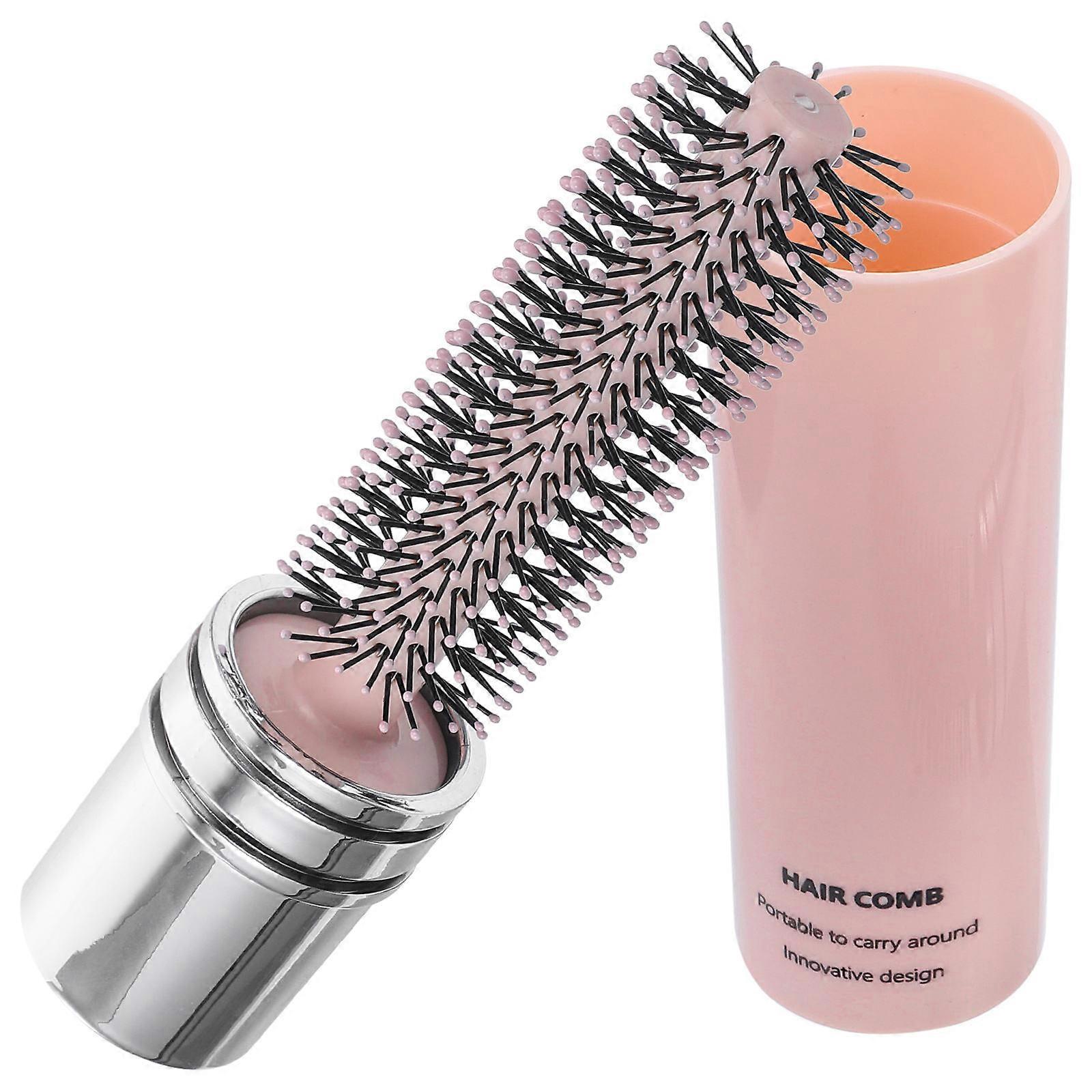 Pink Roll Hairbrush for Hairdressing ABS Material Perfect for Blow Drying and Curling 1 Count