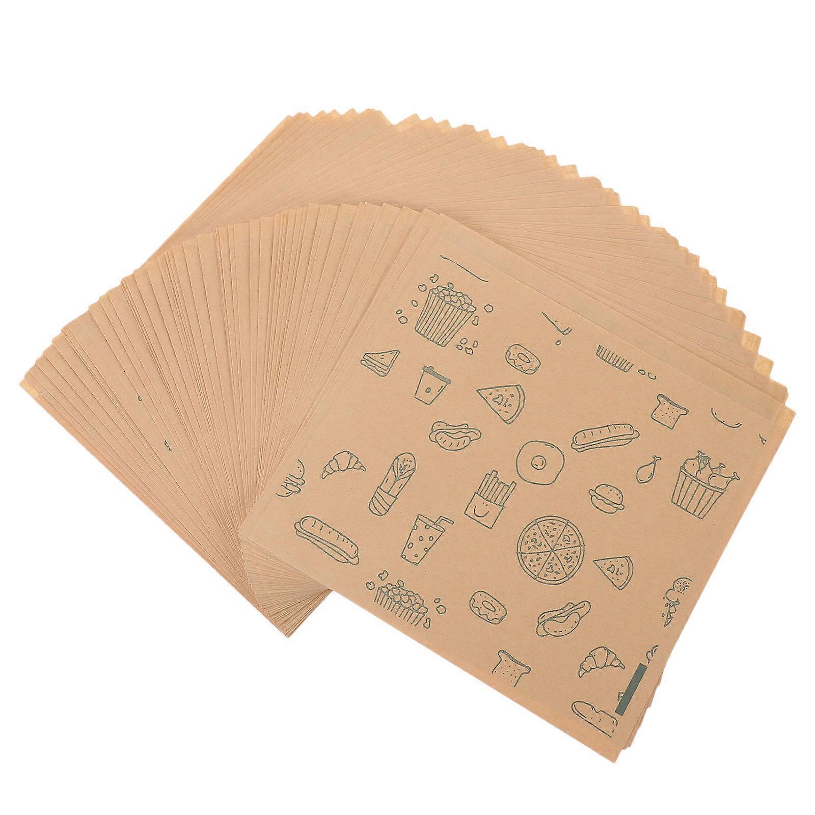 Bakery Food Bags Oil-Proof Bread Bags Practical Design Professional Bakery Use Food Grade Coated Paper Air Sealed 50Pcs