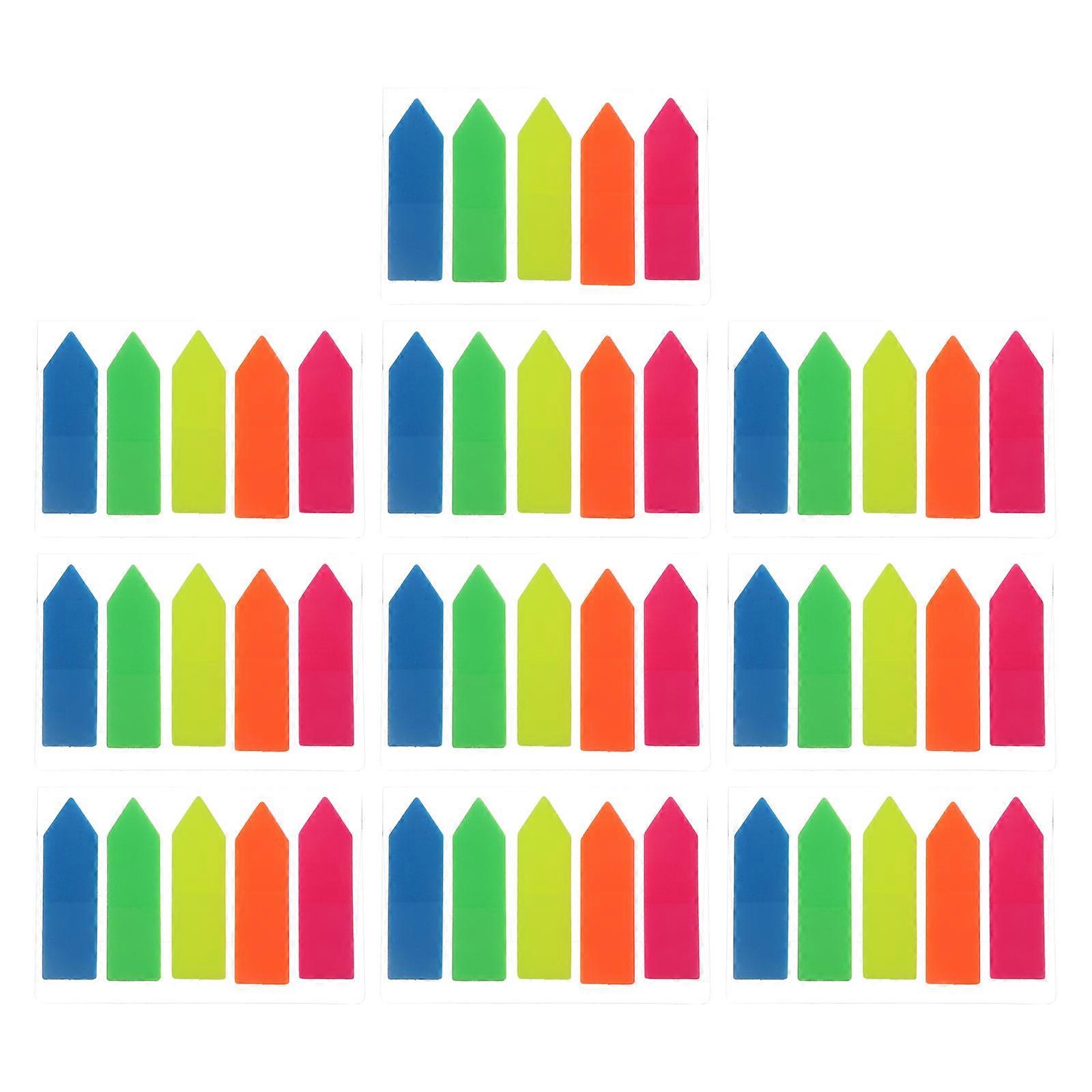 10 Sets Colorful Self-Stick Memo Pads For Teachers Manuals And Presentations Rectangular Flagging Features