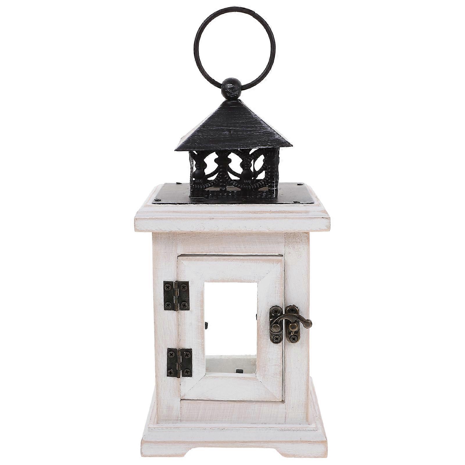 Decorative Candle Lantern White Glass Versatile Use Retro Decor Candle Lanterns