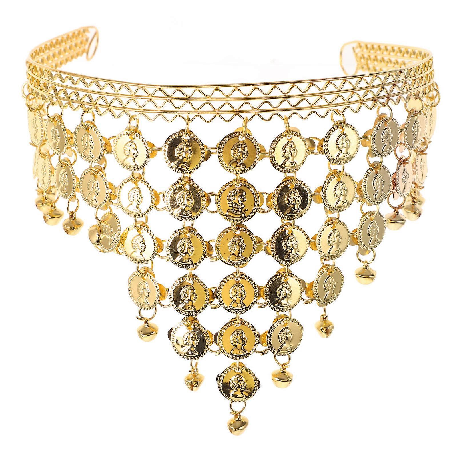 Dancing Headband with Coin Tassels for Performance and Practice Use Alloy