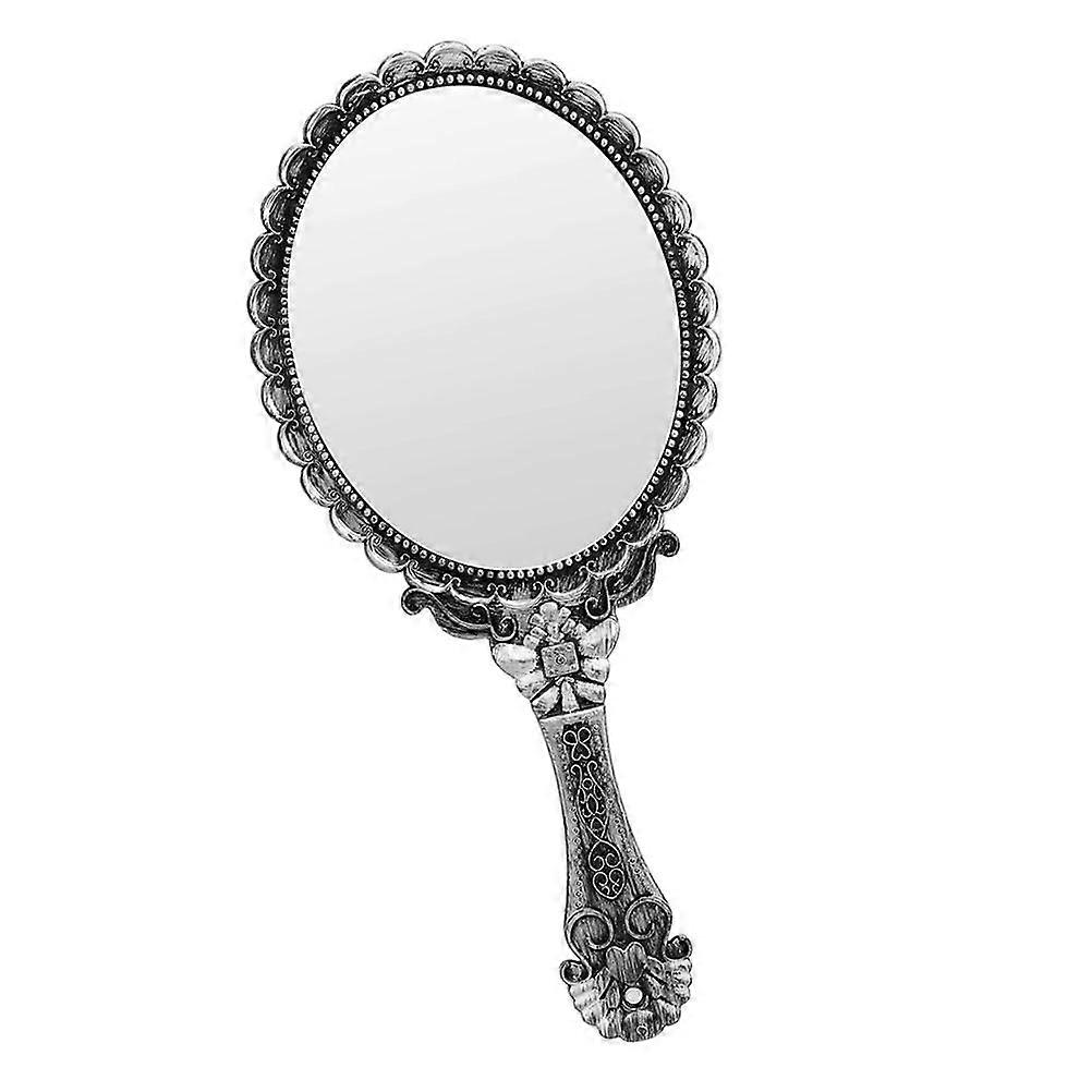 Vintage Style Handheld Makeup Mirror for Ladies – Portable Patterned Reflection Mirror with Rustic Design for Home and Travel Use