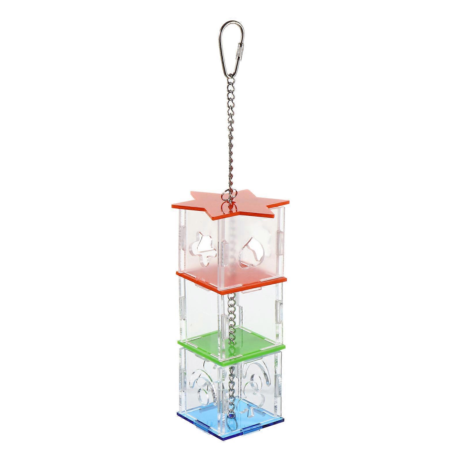 Durable Acrylic Foraging Feeder Box for Parrots – Multi Layer Design to Encourage Engaging Eating and Training for Bird Lovers