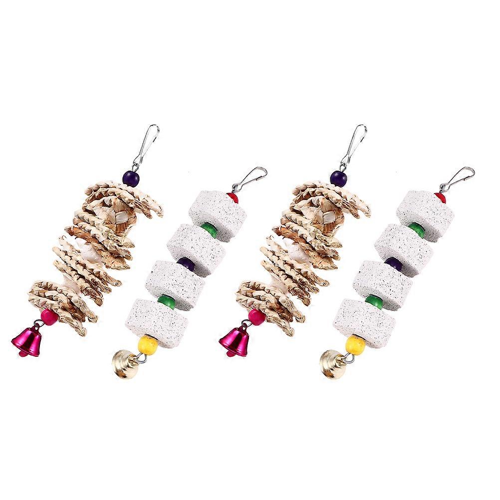 4pcs Parrot Chewing Safe Bite Resistant Hanging Bird Toy for Cage – Mental & Physical Stimulation for Parakeets & Birds