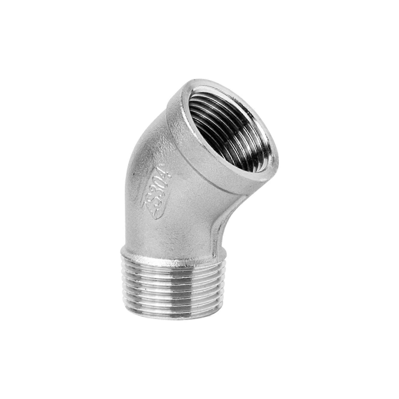 304 Stainless Steel 45-Degree Elbow With Internal And External Threads, Water Pipe Fitting 1 In