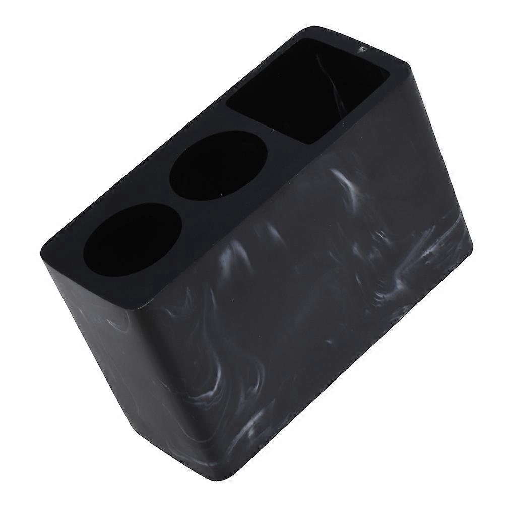 Black Resin Toothbrush Rack for Bathroom Use with Draining Hole and Elegant Style 4.7 x 3.1 x 5.3 inches