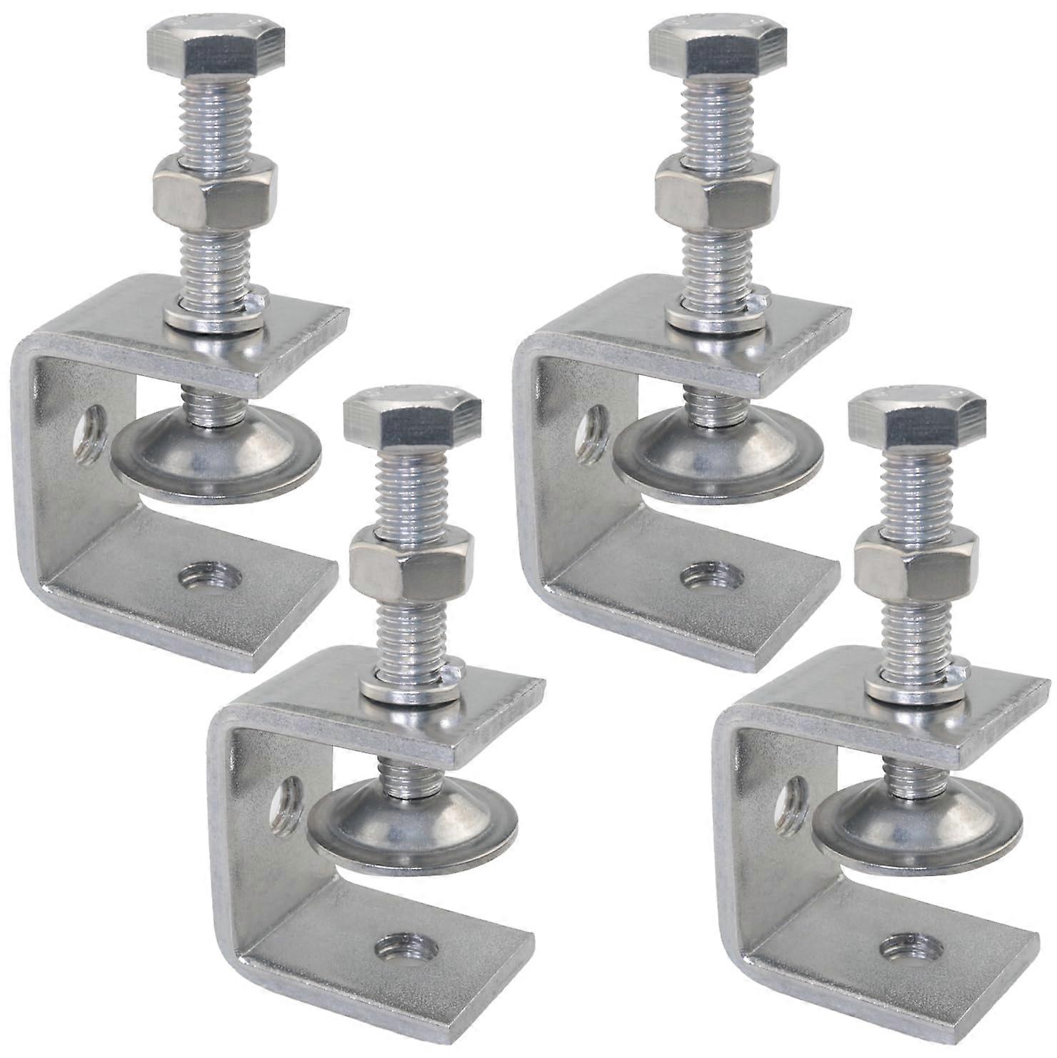 4 Pieces 304 Stainless Steel C Shaped Clamps with Fixing Screw