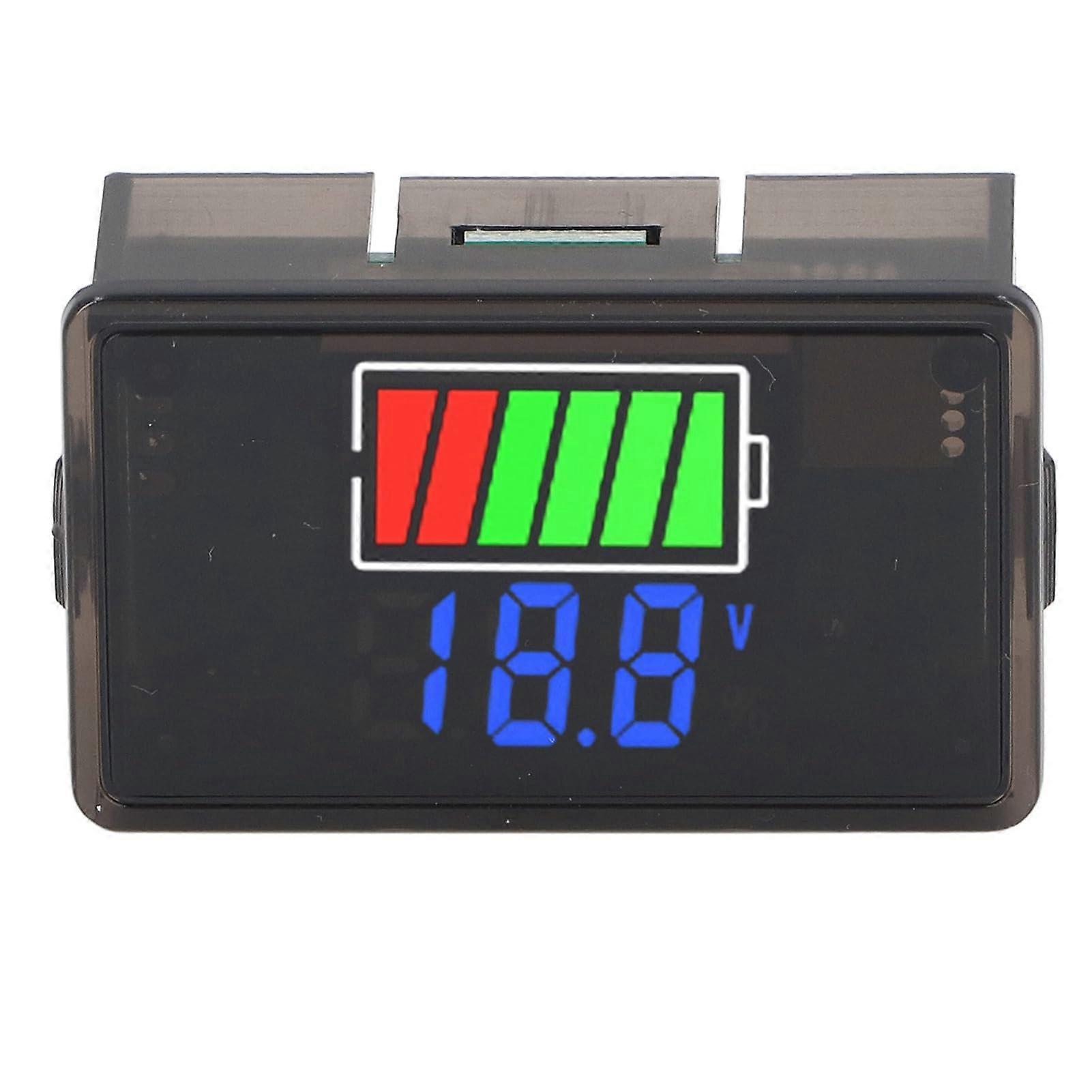 Digital Battery Monitor with Blue Backlight, PVC Waterproof Screen, Reverse Polarity Guard for Lithium and Acid Batteries