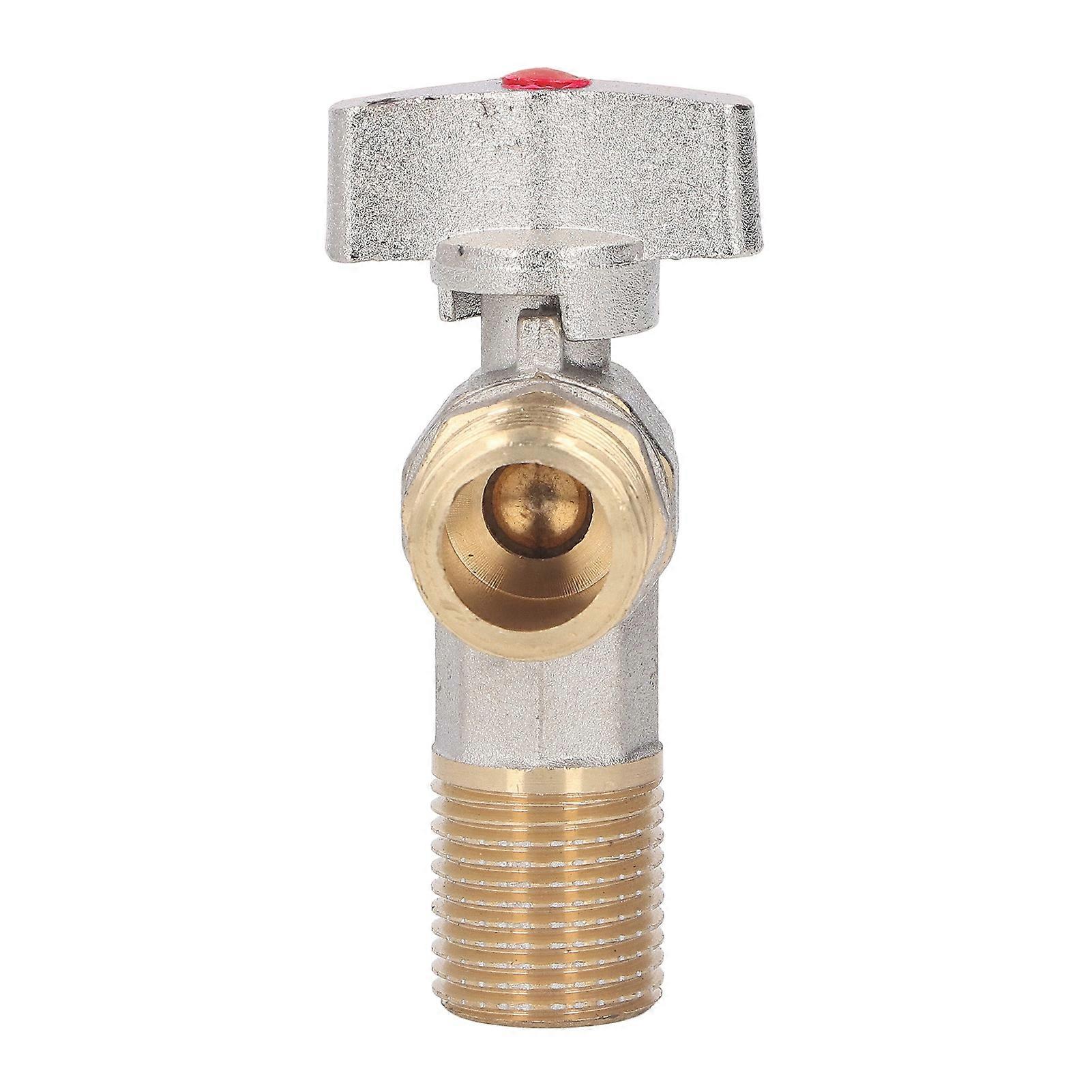 G1/2 Thread Brass Triangle Valve Large Flow Cold Hot Water Angle Stop Valve for Kitchen Bathroom Red 