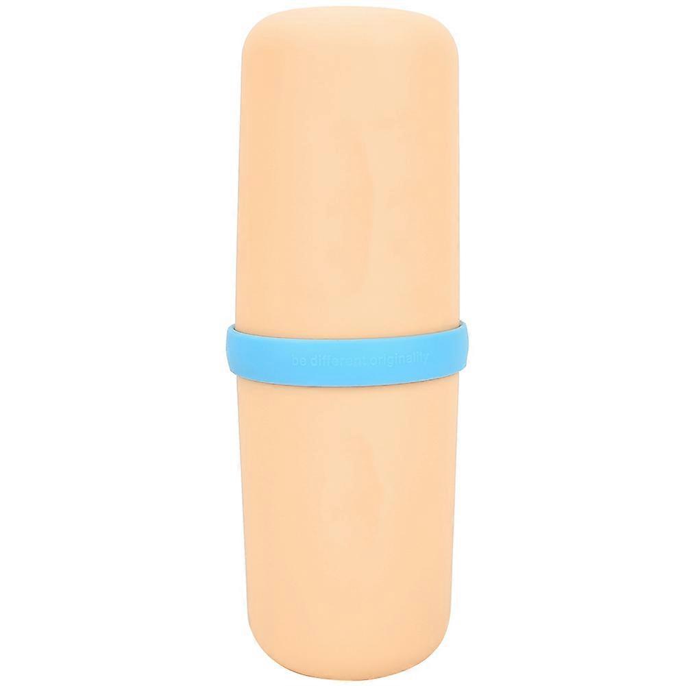 Multi functional Portable Toothbrush Holder Cup Travel Toothpaste Organizer (Pink)