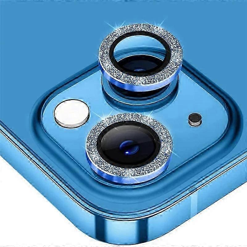 iPhone 15 Plus Camera Lens Protector 2 Pack Tempered Glass Metal Glitter Scratch Proof