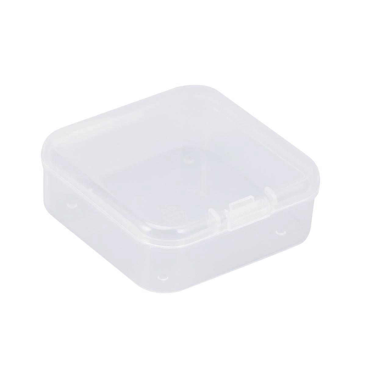 Clear Plastic Craft Storage Box Display Case For Travel And Home Organization 5.4X5.4X2Cm 12Set