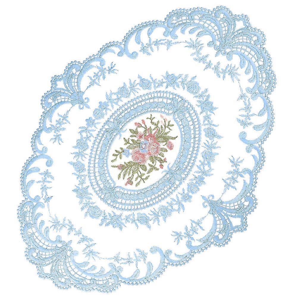 Embroidered Coasters For Kitchen Use Sky-blue Aesthetic Table Decoration 1Pack