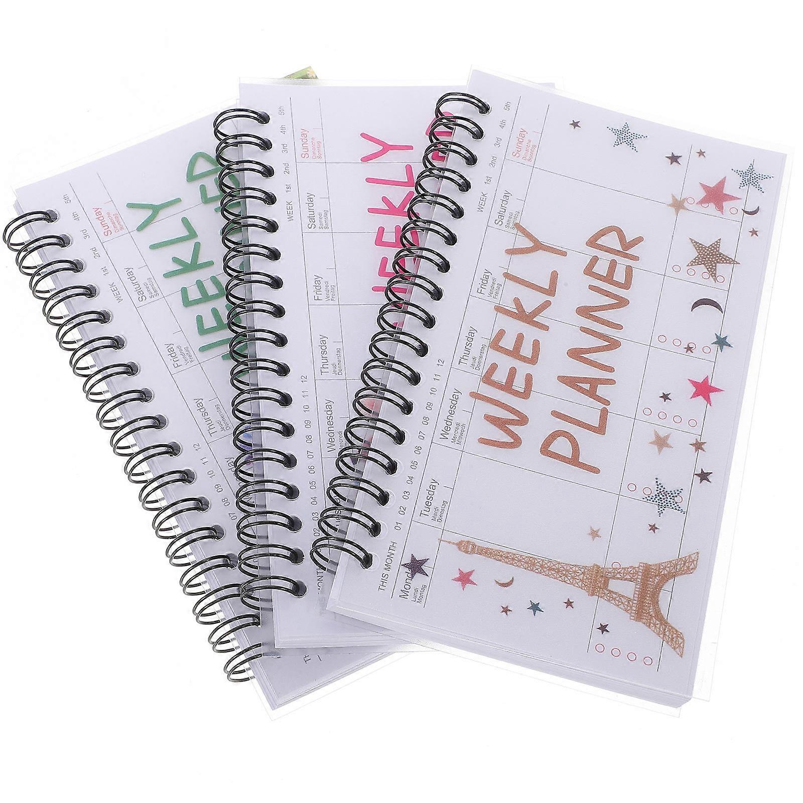 Organizer Notebook With Color Printing Technology For Student Accessories To Aid Study Planning In Rectangular Shape 3Pcs